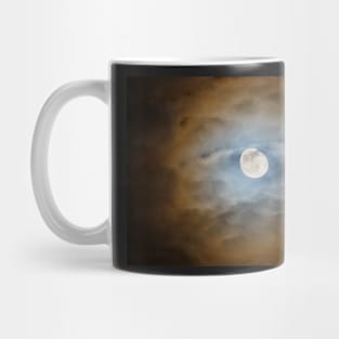 Mystery spooky moon shining through a clouds Mug